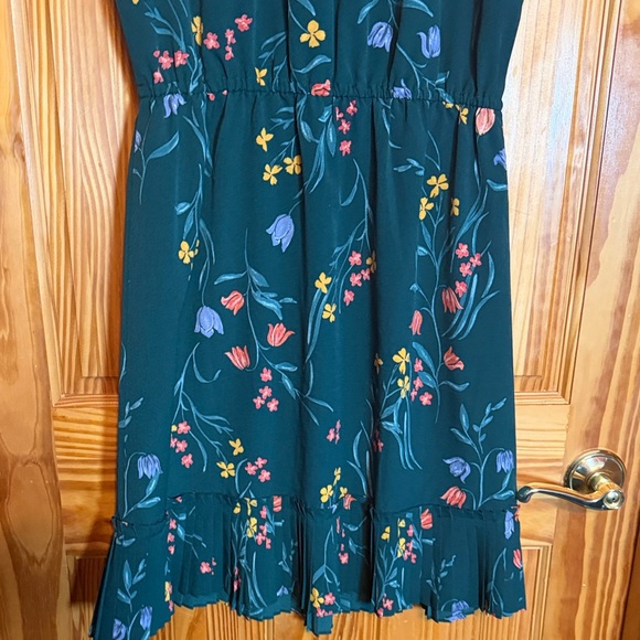 ANN TAYLOR FACTORY Floral Green Dress Ladies Women's Size Medium- Flowers Spring - Picture 8 of 10